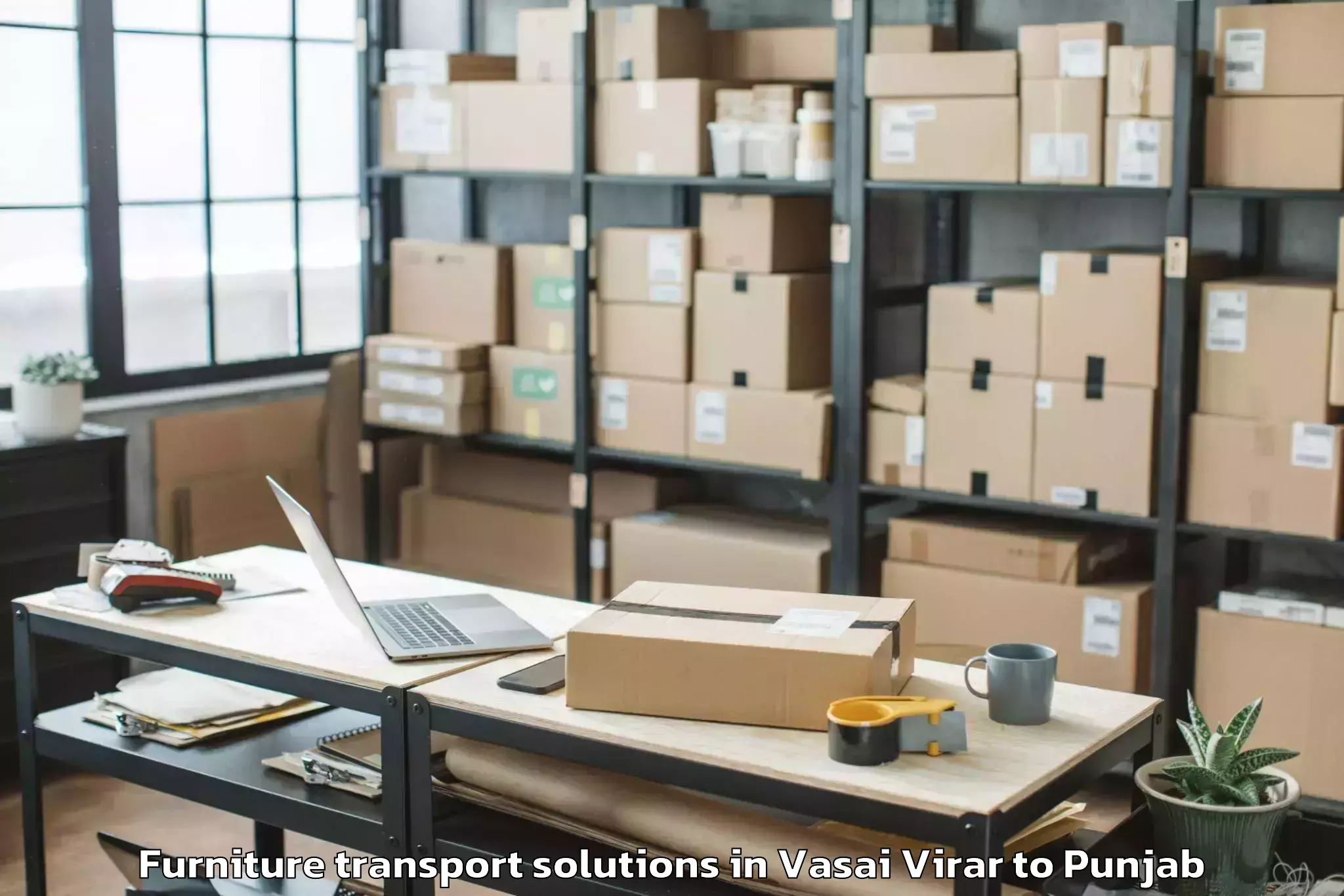 Quality Vasai Virar to Dhuri Furniture Transport Solutions